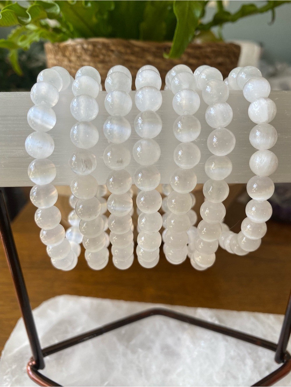 🤍 8MM SELENITE CRYSTAL BEAD BRACELETS 🤍